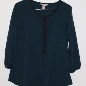 Banana Replubic dark teal and navy top